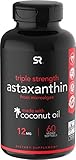 Astaxanthin (12mg) with Organic Coconut Oil, 60 Veggie Softgels