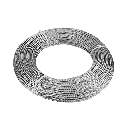 LEXININ 164 Feet X 1/8 Inch Stainless Steel Cable Wire Rope, 3mm Aircraft Cable For Deck Railing, DIY Balustrade, Clothesline, 7x7 Strands - View #7