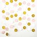 MOWO Glitter Paper Garland Circle Dots with Glitter Powder Hanging Decor 2.5'' in Diameter 20-feet(Gold Glitter,Pink,White,2pc)