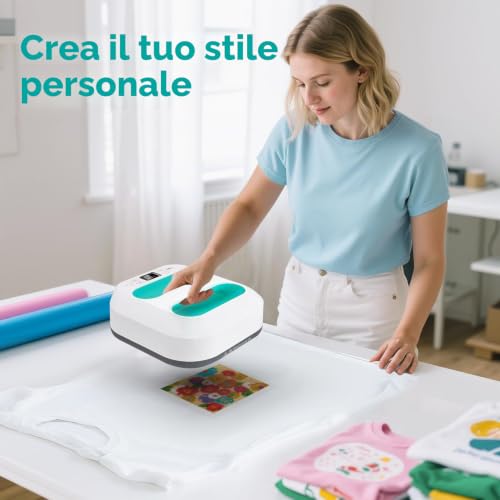 Hot Press for T-shirts, Portable Heat Press Machine, Thermal Printer Machine for Fabrics, Bags, Cushions, Hats Projects with Heat Transfer Vinyl for Crafts Clothes Hats