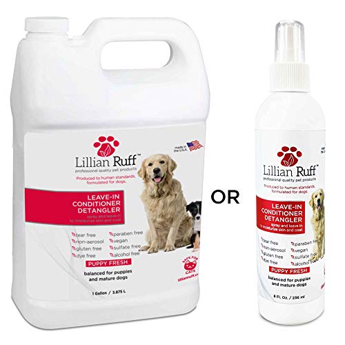 Lillian Ruff - Pet Dog Leave in Conditioner & Detangler Treatment Spray Gallon - Safe for Cats - Moisturizer for Normal, Dry & Sensitive Skin - Made in The USA (Gallon)