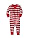 Family Matching Christmas Pajamas Sets Kids Mom Dad Striped Sleepwear Red