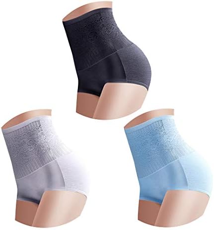 respeedime 3-Pack Postpartum Briefs High Waisted Solid Color Underwear for Women