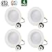 LED Recessed Retrofit Downlight 4 Inch, 9W LED Can Light Bulb, Baffle Trim, Home Use 600lm 5000K Daylight CRI90 Ceiling Can Light Bulb Replacement, Dimmable, ETL, Damp Rated, 4 Pack
