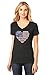 American Heart Flag USA Patriotic 4th of July Women's Fitted V-Neck T-Shirt