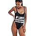 Women Swimsuit,kaifongfu One Piece Bikini Monokini Letter Backless Swimwear Swimsuit Jumpsuit (L, Black)