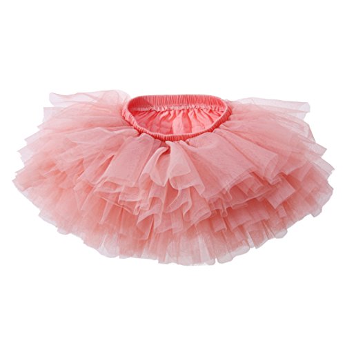 elamccor Baby Girls' Tutu Skirt Toddler 6 Layered Tulle Tutus Lotus Root Pink, 4-5T