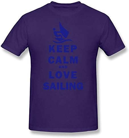 PNHK Men's Keep Calm And Love Sailing T Shirt Small Purple