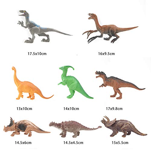 Litian Dinosaur Toys Play Set 5-8 inches Plastic Realistic Dinosaurs Figures Pack of 15 Including T-rex, Stegosaurus, Monoclonius, Ceratosaurus for 3+ Kids Toddler Boys Girls Birthday Gift (KL-15PCS) - Thumbnail 2