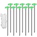 Heavy Duty Steel Tent Stakes-10 Pack-Bonus 4x10ft Ropes