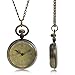 Souarts Pocket Watch Classic Smooth Vintage Antique Bronze Color Pocket Watch (Roman Numerals)