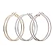3 Pairs Big Hoop Earrings,Haluoo Stainless Steel Large Hoop Earrings 18K Gold Plated Earrings Thin Rose Gold Silver Plated Hoop Earrings Statement Earrings For Women Girls (Rose Gold,Silver,Gold)thumb 2