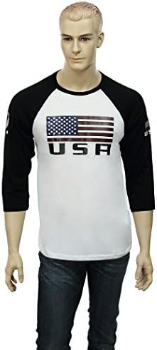 Eagle Eye Armor Unisex Mens Womens Raglan Baseball 3/4-Sleeve T Shirt Tee Jersey White Black L Large