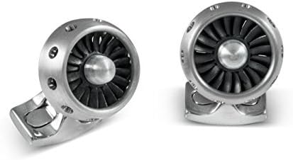 Deakin and Francis Fundamentals Mechanicals Jet Turbine Engine Cufflinks, Airplane Grade Aluminum