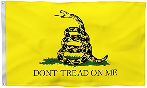 MFLAG Don't Tread On Me Flag Yellow 3x5 Foot Vivid Color and UV Fade Resistant Polyester 3 X 5
