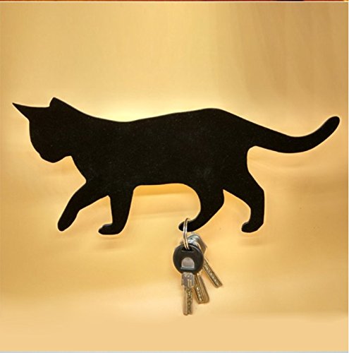 Lucktao novelty cat acrylic night light cute animal marquee sound control led Lamp on wall paste sound control Figure light LED wall light activated silhouette sensor nightlight (cat1)