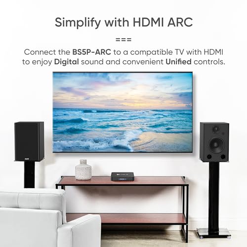 NEUMI BS5PARC 75Watt Powered Bookshelf Speakers, Bluetooth, HDMI, USB