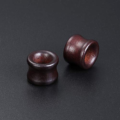 ZS Vintage Natural Brown Wood Organic Ear Tunnel Plugs Stretcher Gauges for Men and Women (Gauge=5/8"(16mm))