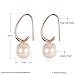 14K Rose Gold Plated Pearl Drop Earrings for Women Girls Pearl Earrings, with BuycitKy PU Jewelry Pouch