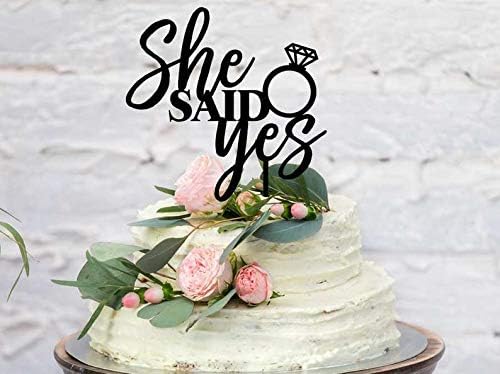 She Said Yes Wedding Cake Topper Engagement Cake Decoration Topper