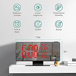 ORIA Projection Alarm Clock for Bedrooms, Alarm