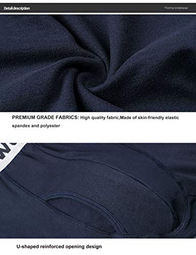 XGDong Thermal Underwear for Men Fleece Lined Thermals Men\'s Base Layer Long John Set