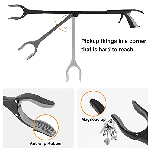 ZOJI Faltbare Greifer,Adjustable Abgewinkelter Arm, 80cm Greifzange aus Aluminium mit Schuhlöffel und Rotierendem… – Bild 5