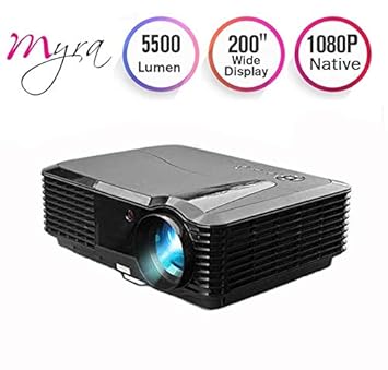 Myra Q19 Native 1080P True FHD Projector with 5500 Lumens, Video LED Projector for Home Theater