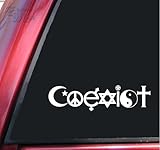 COEXIST - Promote Peace Vinyl Decal Sticker (White)