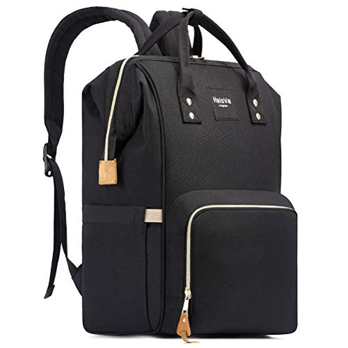 HaloVa Diaper Bag, Mommy Daddy Travel Backpack, Large Capacity Multi-function Baby Nappy Bag, Black - Thumbnail 7