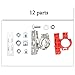 Ninth-City 2pcs Car Automotive Top Post Battery Wire Cable Terminals Clamp Connectors Kit Black & Red