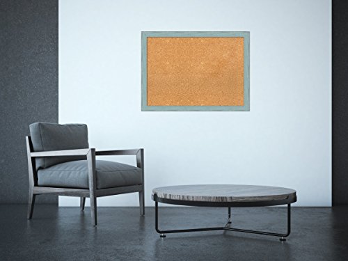 Amanti Art DSW3981373 Framed Cork Board, Large, Sky Blue Rustic