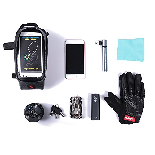 Xplanet Bike Frame Bag, Cycling Front Tube bag Waterproof Touch Screen Phone Case Bicycle Bag for iPhone 8 7 Plus 6s plus/Samsung Galaxy s7 s6 note 7 Cellphone Below 6.0 Inch With Sun Visor - Thumbnail 5