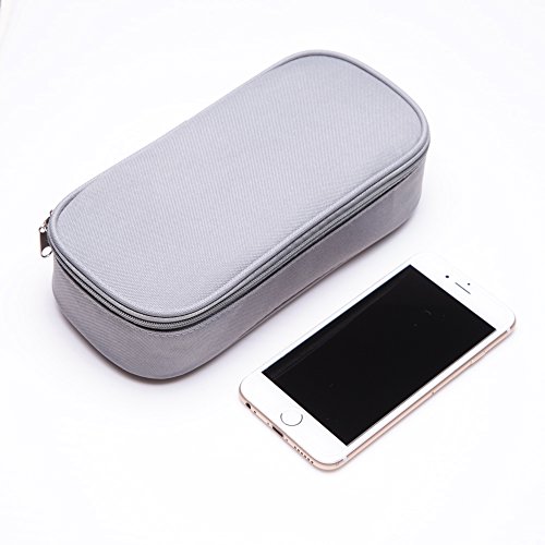 Pencil Case, Big Capacity Pen Bag Stationery Pouch Case Cosmetic Bags for Student Storage Office Organizer (Gray) - Thumbnail 4