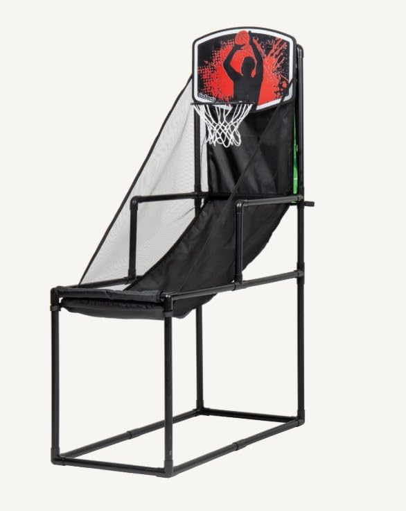 GoSports 2 in 1 Basketball & Football Toss Arcade Game - Indoor & Outdoor Toy Hoop for Kids Ages 3-8