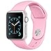 FanTEK Soft Silicone Sport Style Replacement iwatch Strap for Apple Wrist Watch 38mm Models - Small/Medium - Light Pink