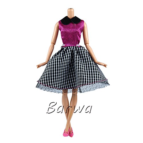 BARWA Lot 20 = 10 Set Fashion Handmade Clothes Outfit + 10 Pairs Shoes for Barbie Doll XMAS GIFT