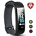 SOLICE Fitness Tracker, Color Screen Smart Watch with Heart Rate Monitor,Double Color Strap IP68 Waterproof Wristband with Pedometer Calorie Counter Message Reminder for Sport Gym Running (Grey)