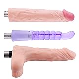 Full-Automatic Thrusting Sex Machine Accessories Combination, Silicone Huge Dildo for Women Clitoris Stimulation(3 Attachments) (Size-3)