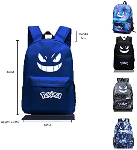 Unisex Galaxy Gengar Luminous Face Backpack (Blue)