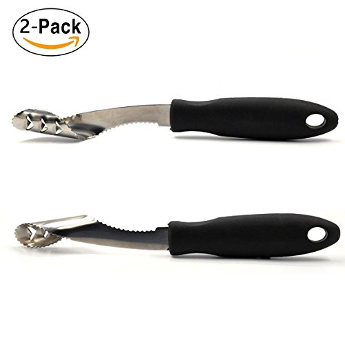 Prokitchen 2-pack Jalapeno Pepper Corer Stainless Steel Chili Corer Remover with Serrated Edge for Barbecue Kitchen Tool Gadgets Set