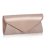 Patent Leather Clutch Classic Purse Wallet,WALLYN'S Evening Bag Handbag With Flannelette Khaki