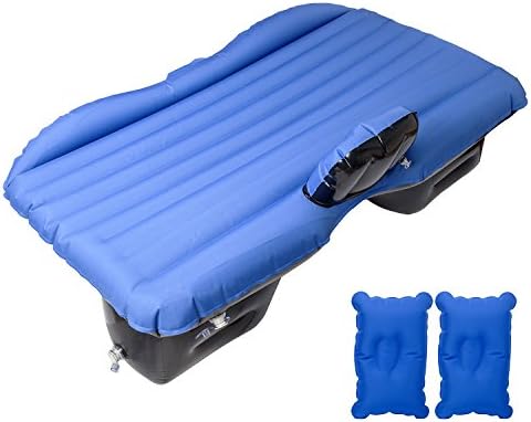 Multifunctional Inflatable Car Mattress, Car Inflation Bed, Travel Air Bed Camping Car Back Seat ,Extra Mattress, Air Pump For Travel (Blue( 2 pillows )) (Blue) Car sex