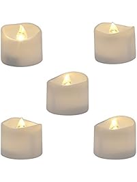 Homemory Realistic and Bright Flickering Bulb Battery Operated Flameless LED Tea Light for Seasonal & Festival Celebration, Pack of 12, Electric Fake Candle in Warm White and Wave Open