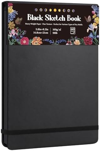 Studio Series Portable Black Paper Sketch Pad 6 x 9 inches (50