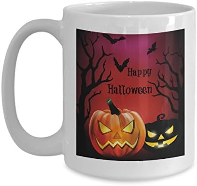 Halloween Themed Mug - Happy Halloween Coffee Mug With Jack-O'-Lantern Pumpkins For Kids And Adults