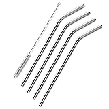 X-Chef Stainless Steel Drinking Straws Bent 8 inch for 20oz Yeti Rtic Ozark Trail Tumbler,Reusable