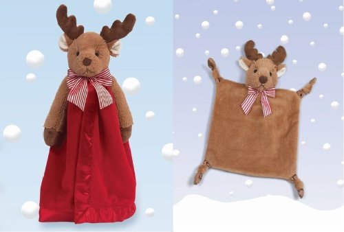 Reindeer Christmas Wee Blanket and Snuggler Lovey Blanket Set