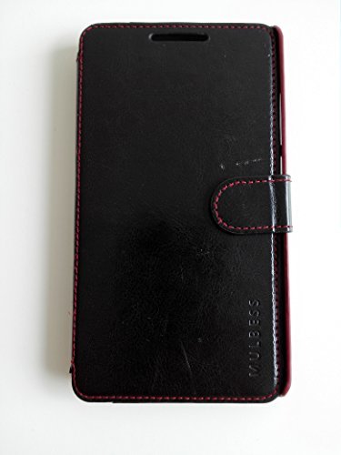 Huawei Ascend Mate 7 Case,Mulbess [Layered Dandy][Black] - [Card Slot][Flip][Slim Fit] - PU Leather Wallet Case For Huawei Ascend Mate 7