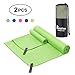 Relefree Microfiber Towels (2 Packs), Quick-Drying-Super Absorbent-Ultra-Compact, Quick-Drying Towels for Yoga and Gym, Travel, Hiking, Camping, Sports and Beach Backpacks (Green)